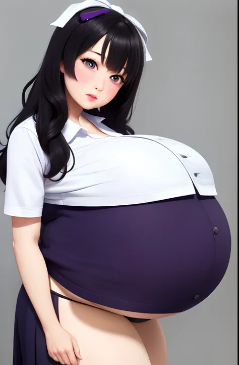 Hair Bow, black hair,Big Baby Bump pregnant, School girl, Big boobs, nipple, cum,16 years girl, Big pregnant Belly, Big Pregnant girl, Largest Belly of Pregnant, Huge Pregnancy Belly, purple eyes