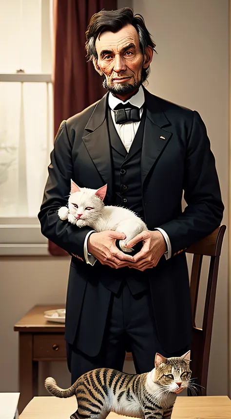 Abraham Lincoln loved cats and let them join dinners