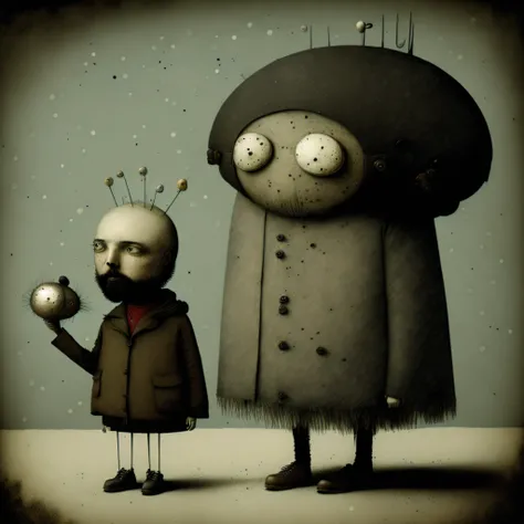 negro hero, punk, happy, upbeat, don hertzfeldt, Hieronymus Bosch, Gabriel Pacheco,negro,black ball creature