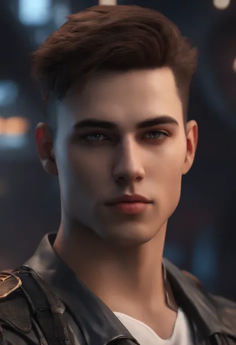 Change background cyberpunk handsome  boy realistic face. 8K ultra realistic