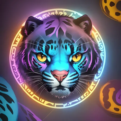 Colorful geometric panther logo