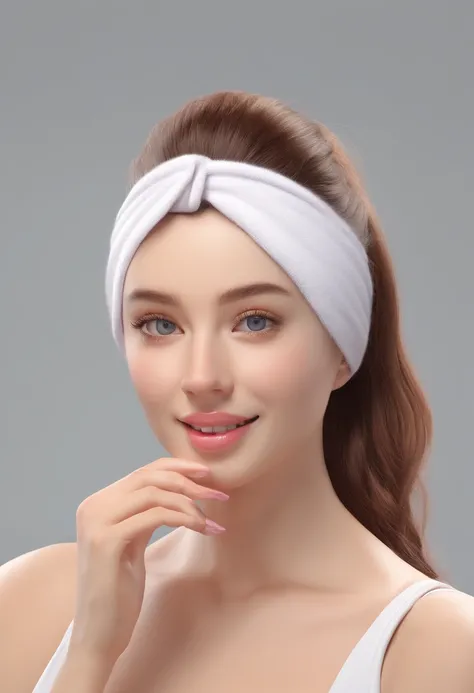 (best quality,4k,highres:1.2),ultra-detailed,realistic:1.37,cute girl with a towel,beautiful detailed eyes, detailed lips, transparent small towel packaging, soft lighting, photorealistic rendering, minimalistic background, vibrant colors, simple compositi...