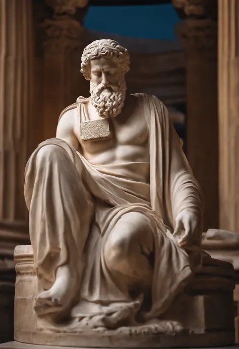 GREEK STOIC STATUE MEDITATING