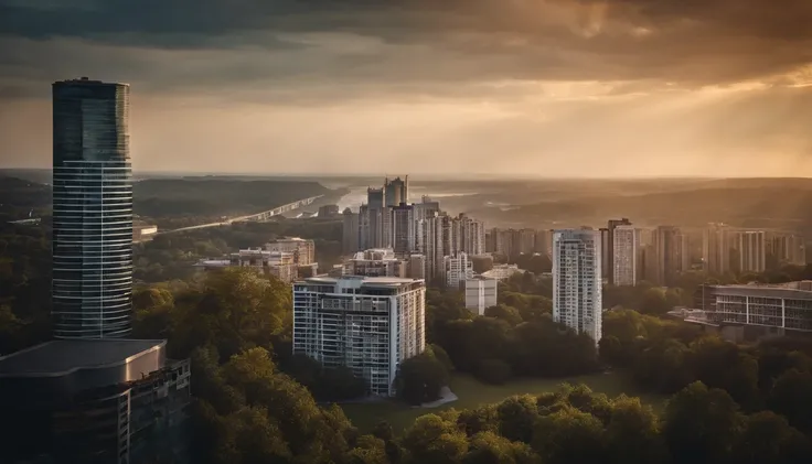 Summer morning,Refreshing breeze,wanting,Start a good day,Will,Skyscrapers