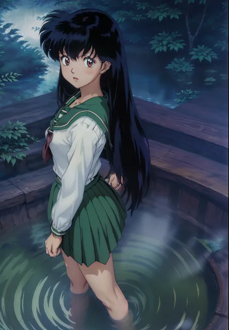 1girl, kagome higurashi, brown eyes, full body, realistic photos, (anime:1.2), perfect eyes, perfect face, perfect illumination,...