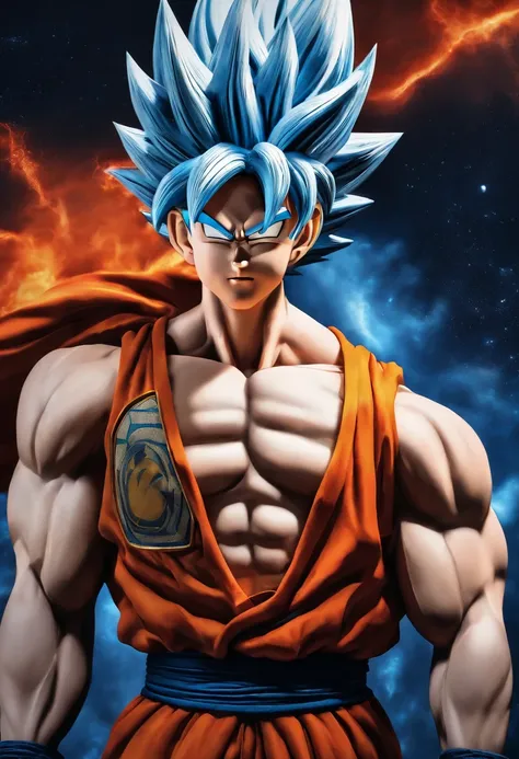 Super Four Goku，Auf dem Schlachtfeld，schwarzes Schalhaar，Super Blauer Goku，Auf dem Schlachtfeld，blaue Haare，Red hair all over the body