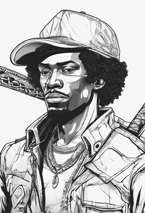 anime character with a baseball cap and a baseball glove, afro samurai style, afro samurai anime style, afro samurai animes style, great character design, interesting character design, highly detailed exquisite fanart, inspired by Jamie Hewlett, high quali...