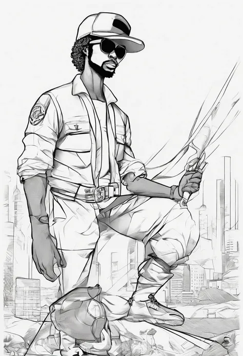 anime character with a baseball cap and a baseball glove, afro samurai style, afro samurai anime style, afro samurai animes style, great character design, interesting character design, highly detailed exquisite fanart, inspired by Jamie Hewlett, high quali...