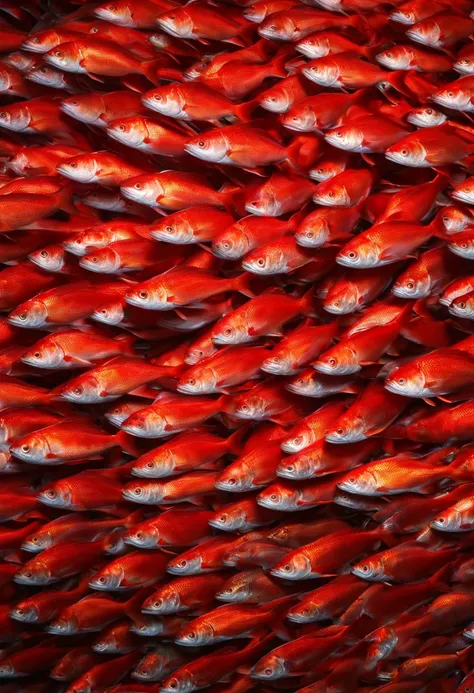 shoal of thousands of red fish