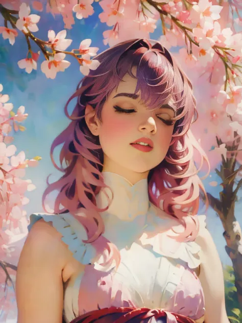 (best quality, highres, ultra-detailed, realistic:1.37), portraits, anime, girl, garden, illustration, vivid colors, soft lighti...