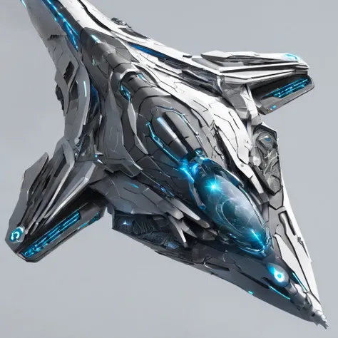 spacecraft with metal fish appearance. planos futurista fundo nave de guerra em forma futurista voando 4k