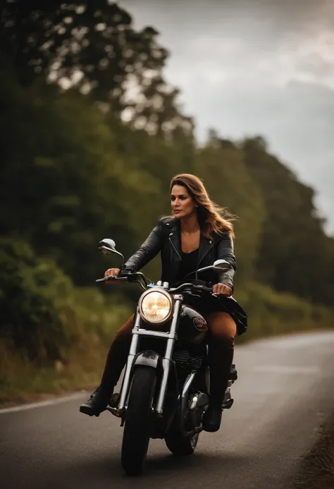 mulher linda na moto