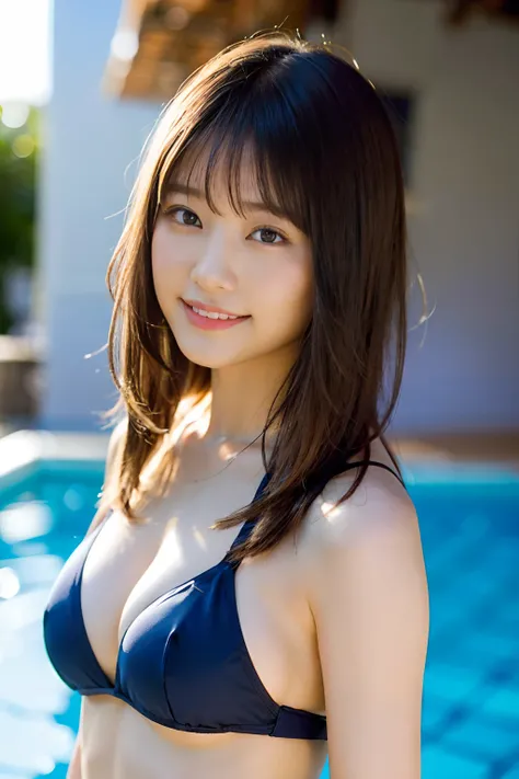 (8K、Raw photography、top-quality、​masterpiece:1.2)、(realisitic、Photorealsitic:1.37)、ultra-detailliert、超A high resolution、女の子1人、see the beholder、beautifull detailed face、A smile、Constriction、(Slim waist) :1.3)、Beautiful detailed skin、Skin Texture、Floating ha...