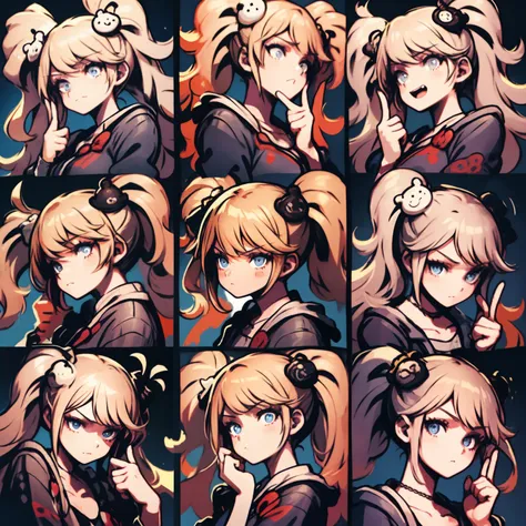 1 Cute Girl，9 tables，9 poses and expressions，Different emotions，10