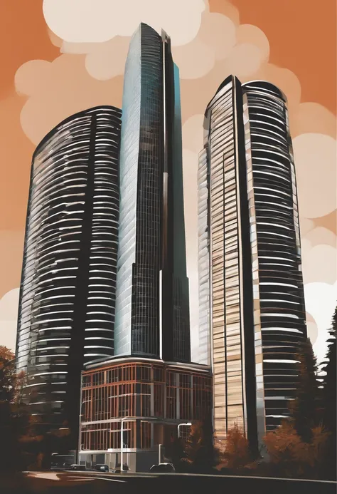 burnaby skyscraper building in vector format