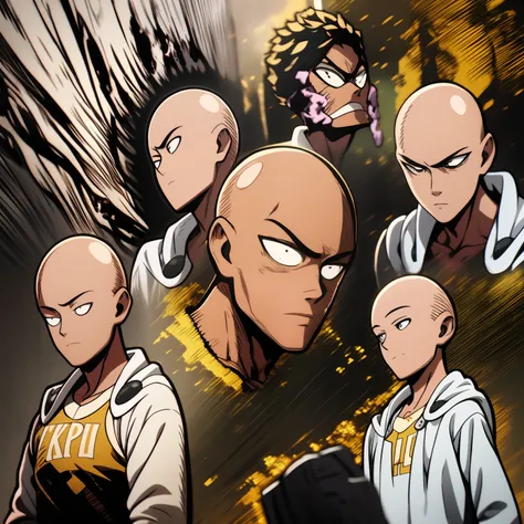 1 boy bald saitama，9 tables，9 poses and expressions，Different emotions，10