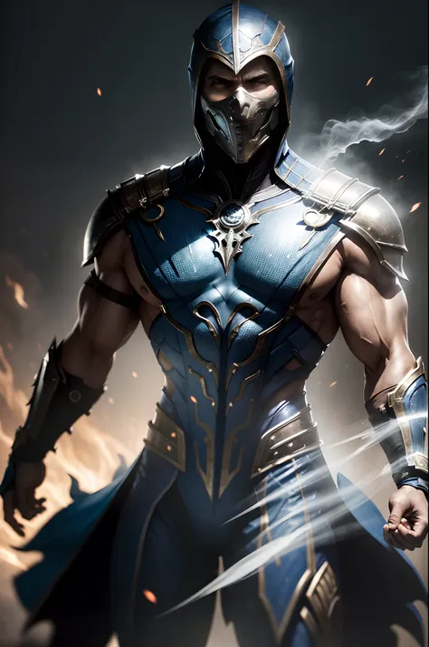 ((subzero do mortal kombat, ultra realistic)), (((corpo inteiro))), ((perfect hands)), atordoante, hyper realistic, octan render...