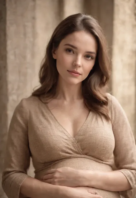 pregnant woman in cJungle, in the style of dark beige and beige, grid-based, highly textured, soft, photo taken with provia