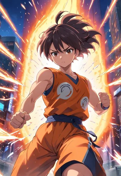 (best quality,4k,highres,masterpiece:1.2),ultra-detailed,realistic:1.37,photorealistic,physically-based rendering,studio lighting,strong,focused,intense lighting, Dragon Ball, Gohan, Super Saiyan, weightlifting, gym, serious expression, muscular physique, ...