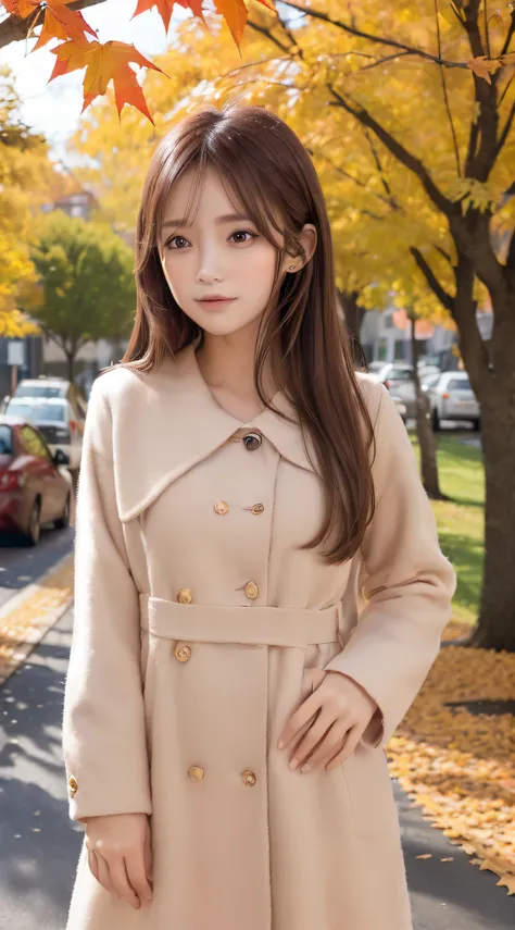 1womanl, (up of face:2.0), light brown hair, Blunt bangs, hair behind ear, hair over shoulder, Long hair, Ultra Fine Face, Thin face, Delicate lips, (beautidful eyes:1.5), thin blush, eyes are light brown,View here, Ultra-thin hands, Ultra-fine fingers, be...