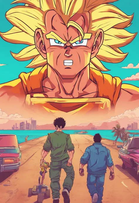 son goku ao estilo de Grand theft auto