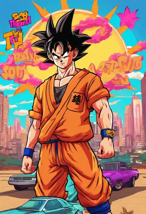 son goku ao estilo de Grand theft auto