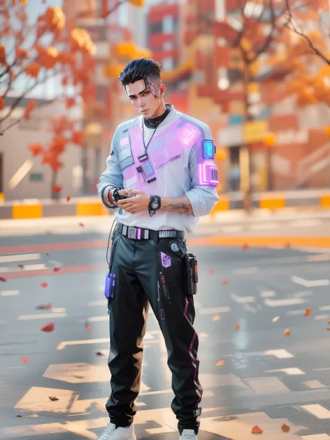 Change background cyberpunk handsome boy realistic face. Ultra 8k photo