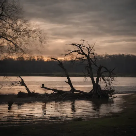 At dusk, a flock of crows landed on the old trees entangled with dead vines, emitting a mournful wail. The water under the small bridge is rumbling, and the farmers on the side of the small bridge are cooking smoke. The setting sun gradually lost its luste...