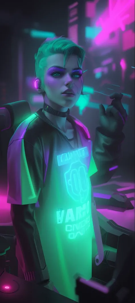 Change background, gaming, cyberpunk, neon colors, ultra realistic, 8k