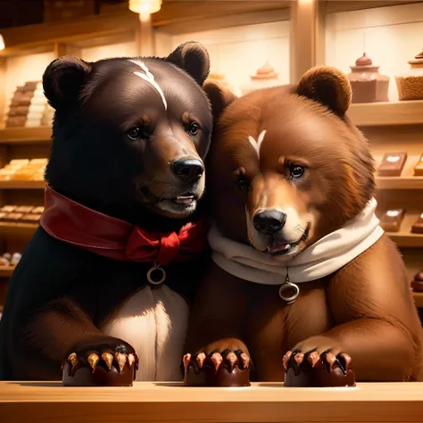 Forever friends bear in chocolate shop