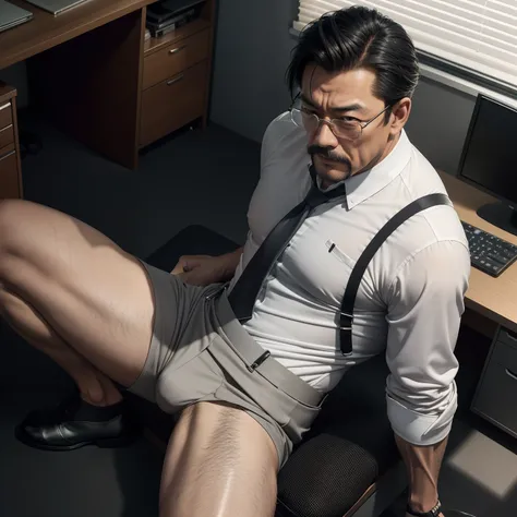 age 55，Kogoro Mouri，uncles，Shirtless，Tong，Bulge，fortitude，Sitting in the office，Black short stockings，Suspenders，(Milky white liquid )lbeard，fortitude，Bukkake，k hd，artwork of a，wear suit，The crotch has huge protrusions，Top view ，The erection，Rub your crotc...