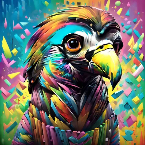 (  TUCAN melhor pose,best angle, (better expression, Eduardo Kobra ,RomeroBrito acolchoamento ,multidimensional geometric wall PORTRAIT, arte, Chibi,Yang08k, lindo, Colouring), 256 mil