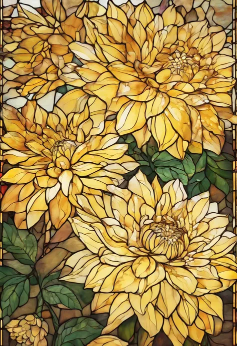 There are yellow flowers with stars in the background, a glowing delicate flower, Giant Dahlia Flower Head, Luminous flowers, Close-up of giant dahlia flower head, photorealistic detailed picture, Beautiful flowers, Drawing flowers, Yellow glowing magic, R...