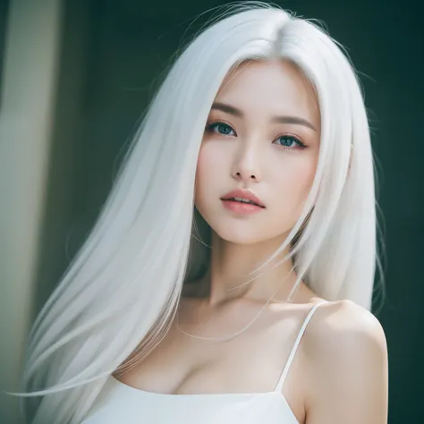 high-level image quality、hightquality、Beautuful Women、爆乳、white  hair