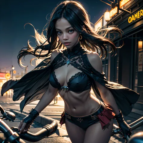 Masterpiece epic girl sunLight Heroe suit Marvel outfits Harley_Davidson Beholder ultra_realist saturate meticulously intricate ultra pro-photorealistic optimal ultra_high_quality accurate ultra_high_detail ultra_high-resolution color-coded shading max per...