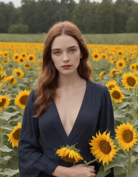 The Witch in the Sunflowers, real photographs, Albert Fuller grave style, luminous and dreamlike scenes, James Pradil, Coles Phillips, joyous landscapes, soft sculptures, color field paintings, Minimalist.