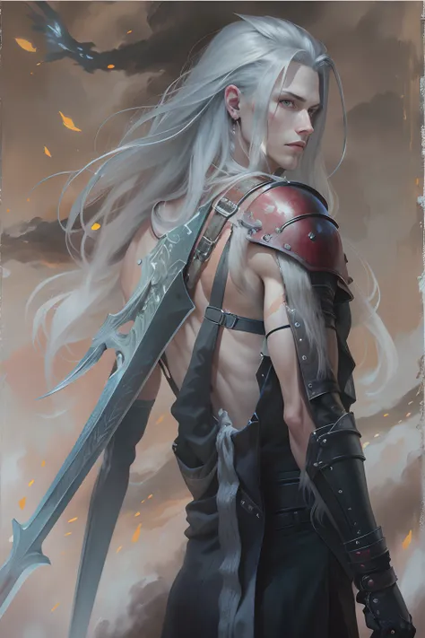 oil painting, Sephiroth, Final Fantasy VII