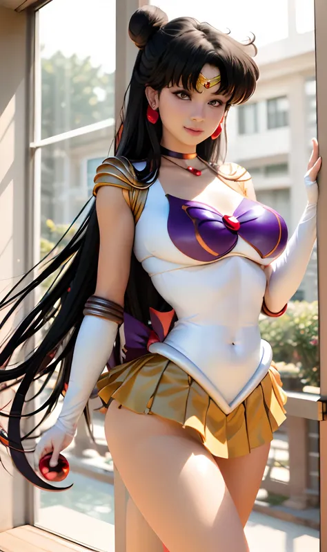 arafed woman in a costume posing for a picture, ayaka cosplay, the sailor galaxia. beautiful, cosplay, by sailor moon, anime gir...