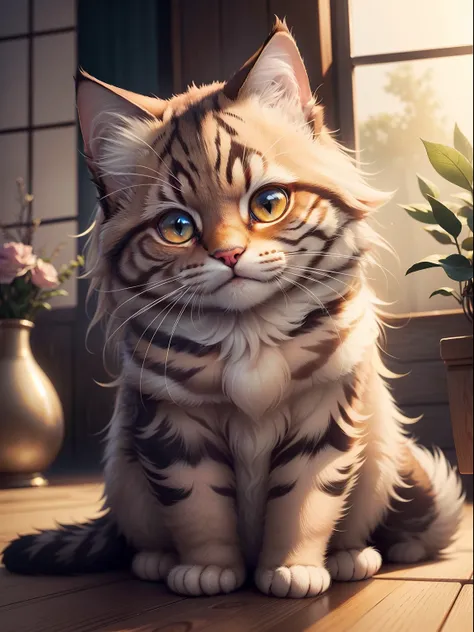 This super detailed adorable cat、topquality、hight resolution、intricate detials、fantasy、Japanese cat, Manul, Siberian cat