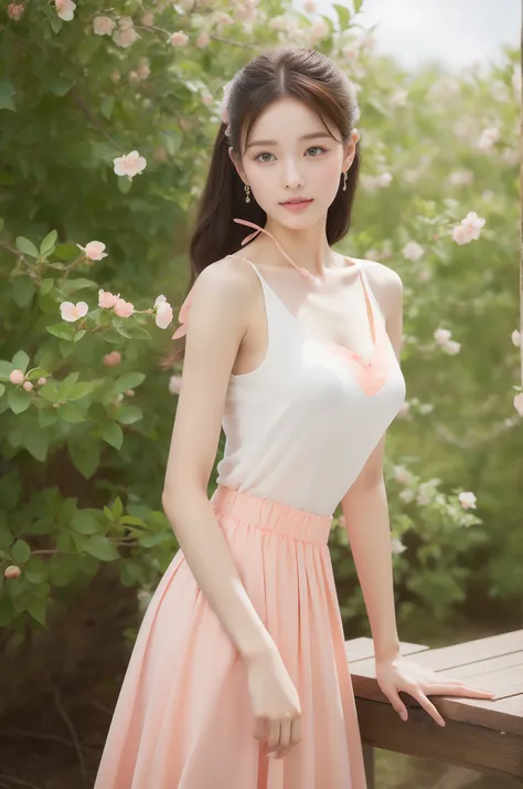 Peach Blossom Island，Fairy fluttering skirt beauty