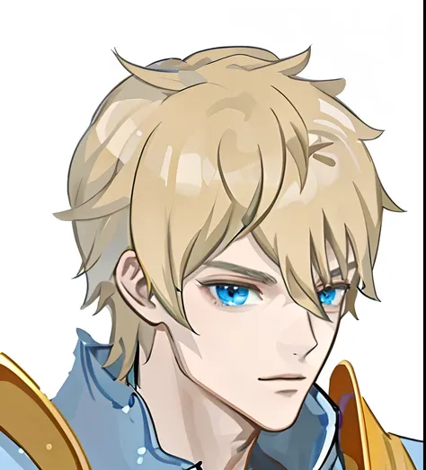 Male avatar，Blonde handsome，anime big breast，Two-dimensional face