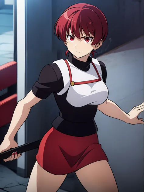 Female ranma, red hair, badass , assassination