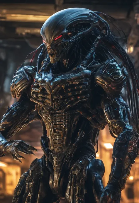 Predator，fully body photo，cyber punk perssonage，high - tech