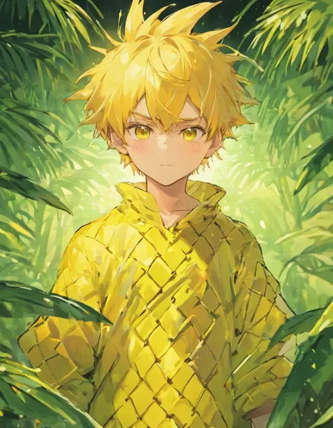 A yellow-haired，Pineapple boy