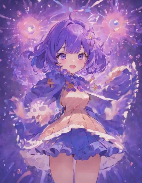 Blueberry Girl，Purple colored hair，Cute loli