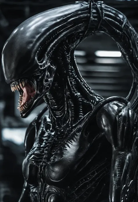 Xenomorph，Full-body photos，Battle form，high - tech，Laser laser，Delicate picture