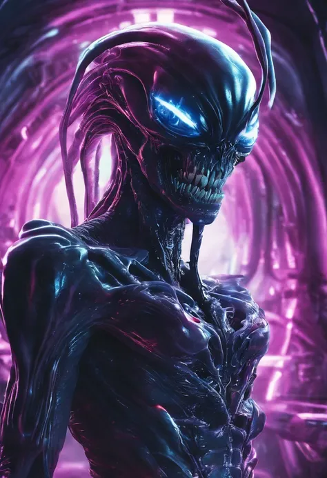 Alien venom，Full-body photos，high - tech，Laser laser，Delicate picture