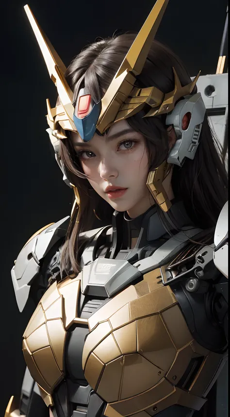 Textured skin, Super Detail, high details, High quality, Best Quality, hight resolution, 1080p, Gorgeous beauty、Girl with Beautiful Mecha Body、(Gundam) Girl with robot body、