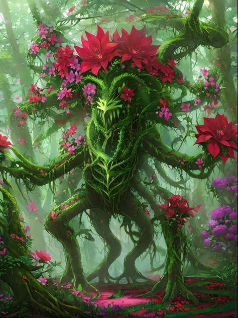 alraune, this monster lives deep in the forests and mimics flowers to prey on its prey. it has a large, beautiful red flower on ...