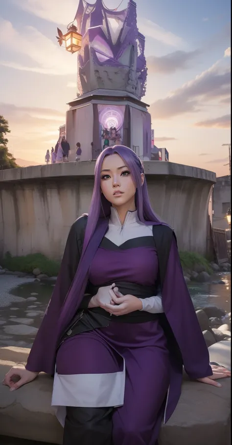 Ino yamanaka, linda e alta super realista e bem detalhado, olhos perfeitos, vestido roxo escuro, (master part, best quality, 1girl, sozinho, detalhes intrincados, ultra hiper realista, anime naruto